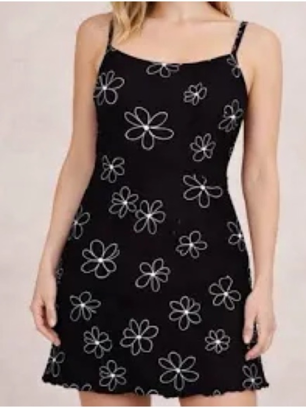 Wild Fable Black Floral 90s Grunge Style Slip Dress Size XL Juniors